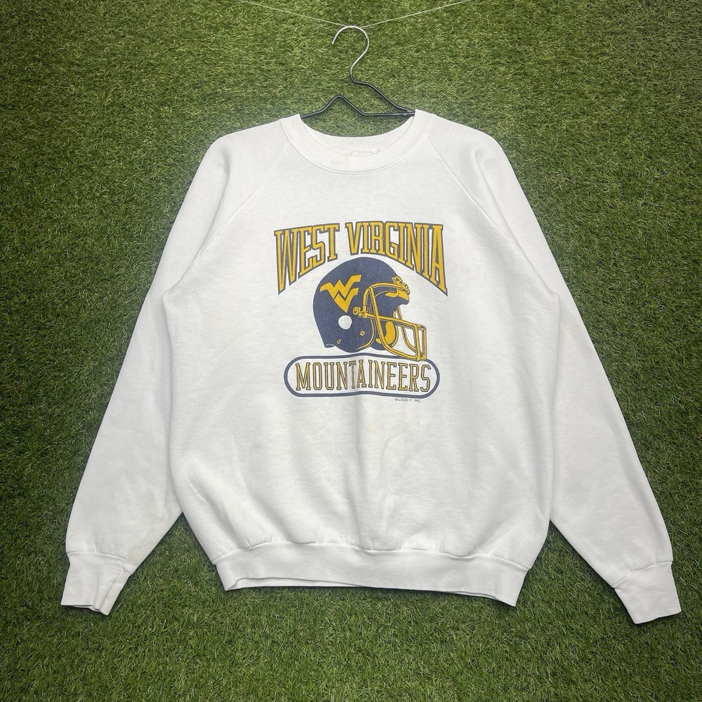 Vintage West Virginia University Sweatshirt Mens XL Mountaineers Crewneck Raglan